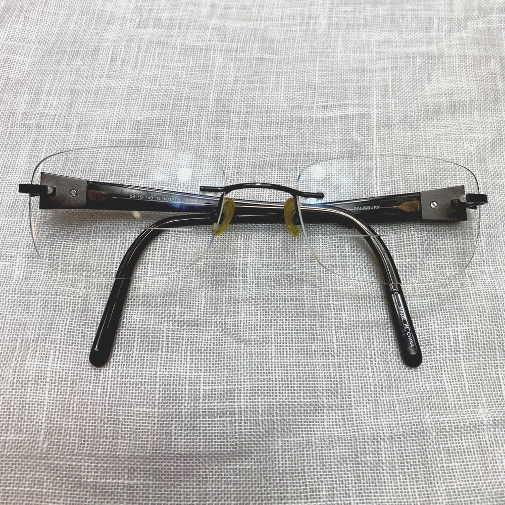 Bulova Salisbury Eyeglasses Frame Rimless 54-19-140 Gunmetal Frames Only